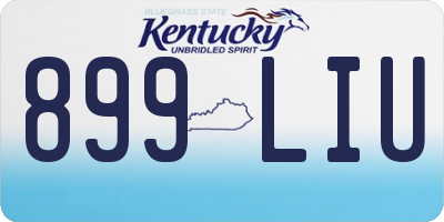 KY license plate 899LIU