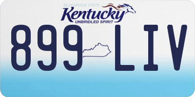 KY license plate 899LIV