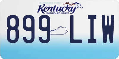 KY license plate 899LIW