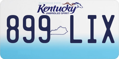 KY license plate 899LIX