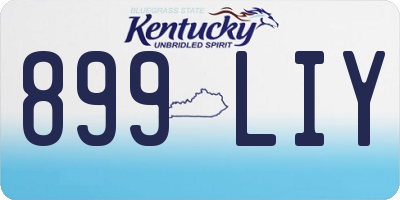 KY license plate 899LIY