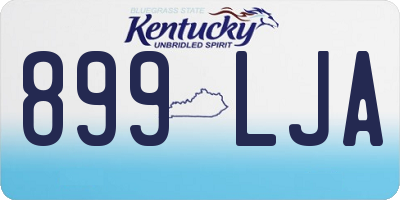 KY license plate 899LJA
