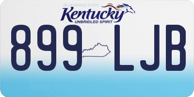 KY license plate 899LJB