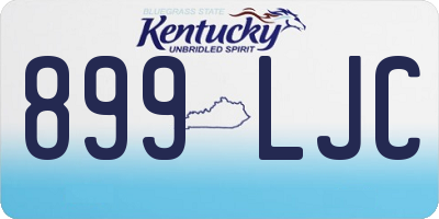 KY license plate 899LJC
