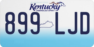 KY license plate 899LJD