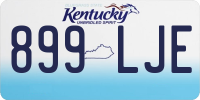 KY license plate 899LJE