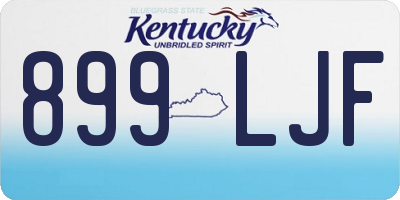 KY license plate 899LJF