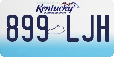KY license plate 899LJH
