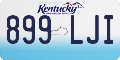 KY license plate 899LJI