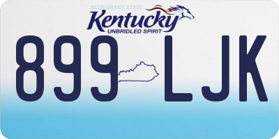 KY license plate 899LJK