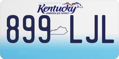 KY license plate 899LJL