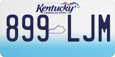 KY license plate 899LJM