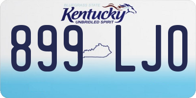 KY license plate 899LJO