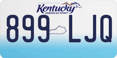 KY license plate 899LJQ