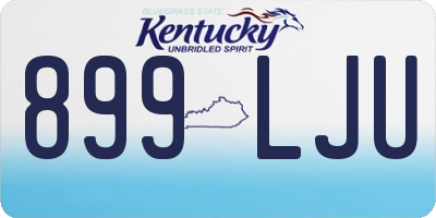 KY license plate 899LJU