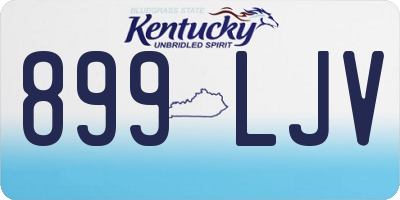 KY license plate 899LJV