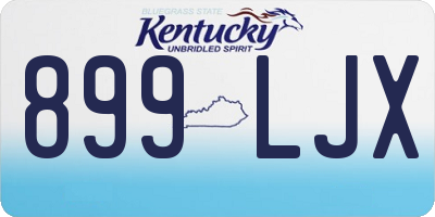 KY license plate 899LJX