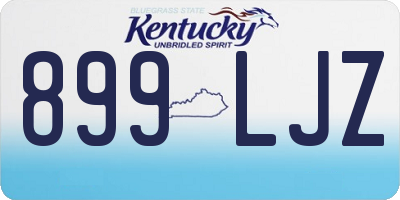 KY license plate 899LJZ