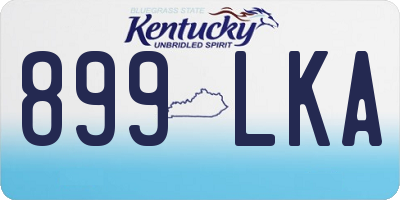 KY license plate 899LKA