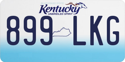 KY license plate 899LKG