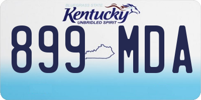 KY license plate 899MDA