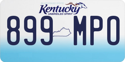 KY license plate 899MPO