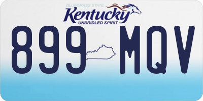 KY license plate 899MQV