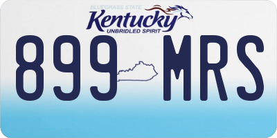 KY license plate 899MRS