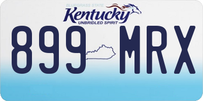 KY license plate 899MRX