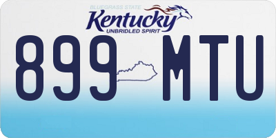 KY license plate 899MTU