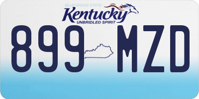 KY license plate 899MZD