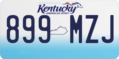 KY license plate 899MZJ