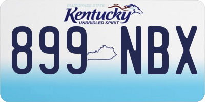 KY license plate 899NBX