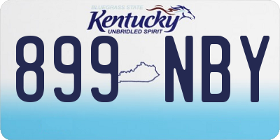 KY license plate 899NBY