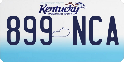 KY license plate 899NCA