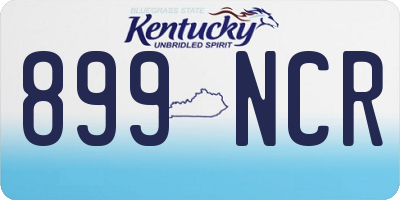 KY license plate 899NCR