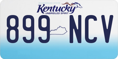 KY license plate 899NCV