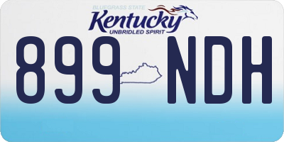 KY license plate 899NDH