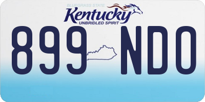 KY license plate 899NDO
