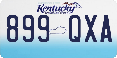 KY license plate 899QXA