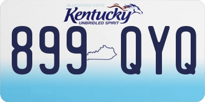 KY license plate 899QYQ
