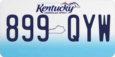 KY license plate 899QYW