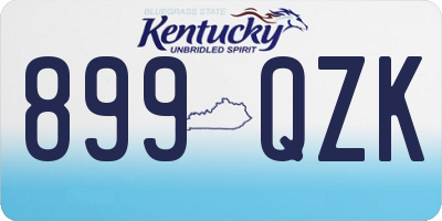KY license plate 899QZK