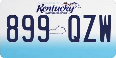 KY license plate 899QZW