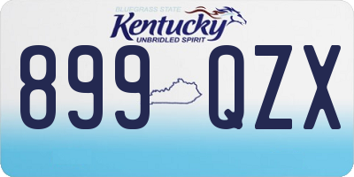 KY license plate 899QZX