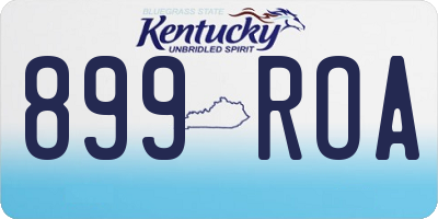 KY license plate 899ROA