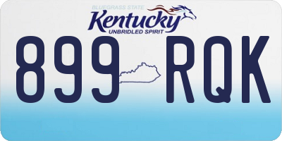 KY license plate 899RQK