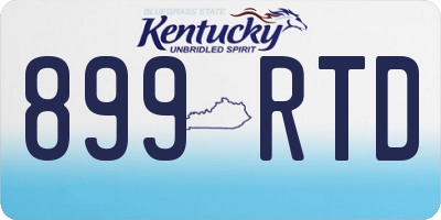 KY license plate 899RTD