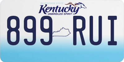 KY license plate 899RUI