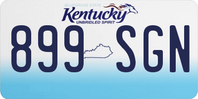 KY license plate 899SGN